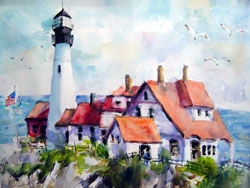 Lighthouse painting