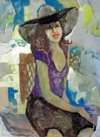 Figure painting: Elsie with Black Hat