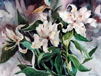 Floral painting: Casablanca Lillies