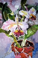 Floral painting: Cataleya Times Two