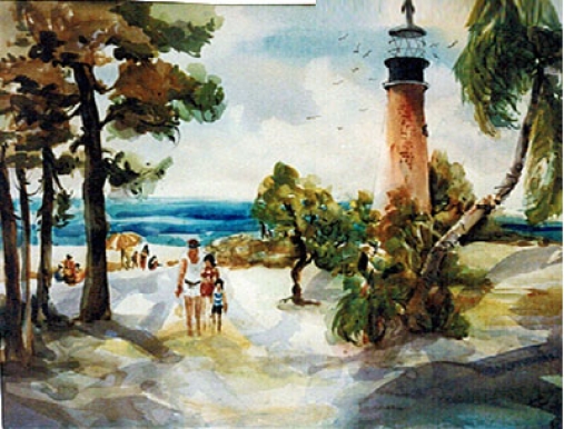 Landscape painting: At Key Biscayne